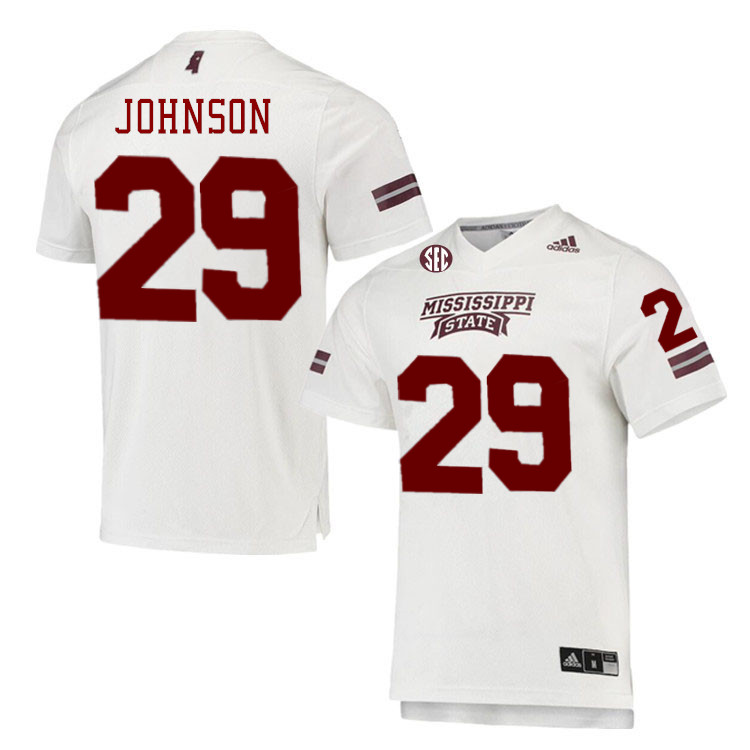 Men #29 Jatavious Johnson Mississippi State Bulldogs College Football Jerseys Stitched-White